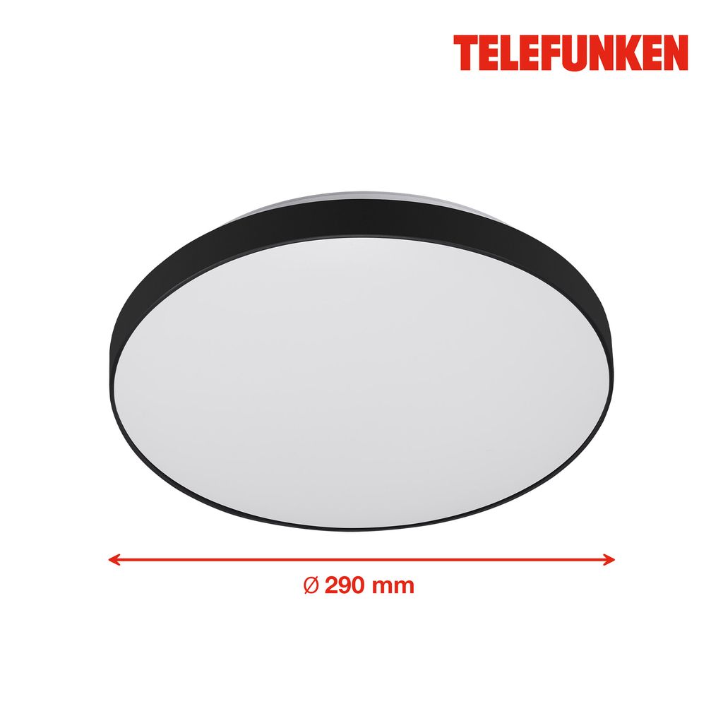 LED Deckenleuchte Sensor 16 W weiß-schwarz Metall-Kunststoff Telefunken 4