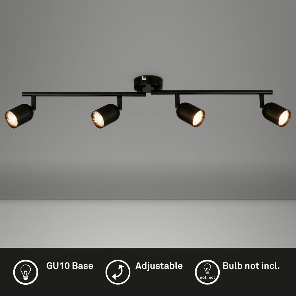 BRILONER Deckenleuchte. Schwenkbar. GU10 Fassung. schwarz. 70.5 x 8 x 11 cm 2