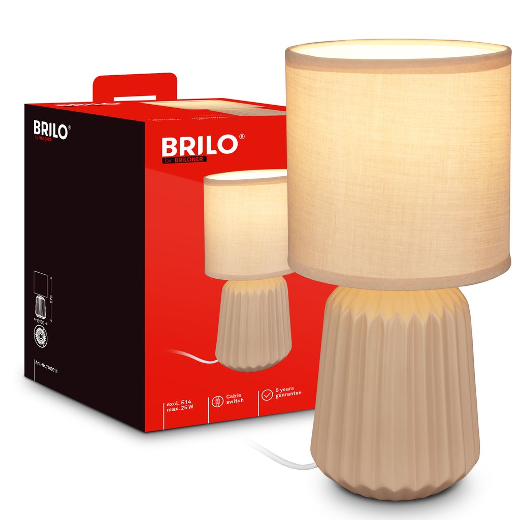 Dora Tischlampe - mit Schalter, Keramik, E14 Fassung, Beige