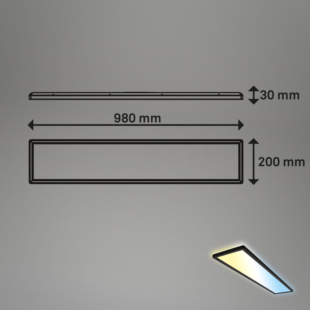 LED Deckenlampe 98cm LED Deckenleuchte LED Panel Flach Dimmbar Fernbedienung 7