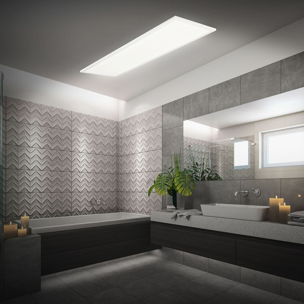 Piatto LED Panel 100x25 cm - 24W, 2600lm, Dimmbar, Fernbedienung, CCT, Weiß