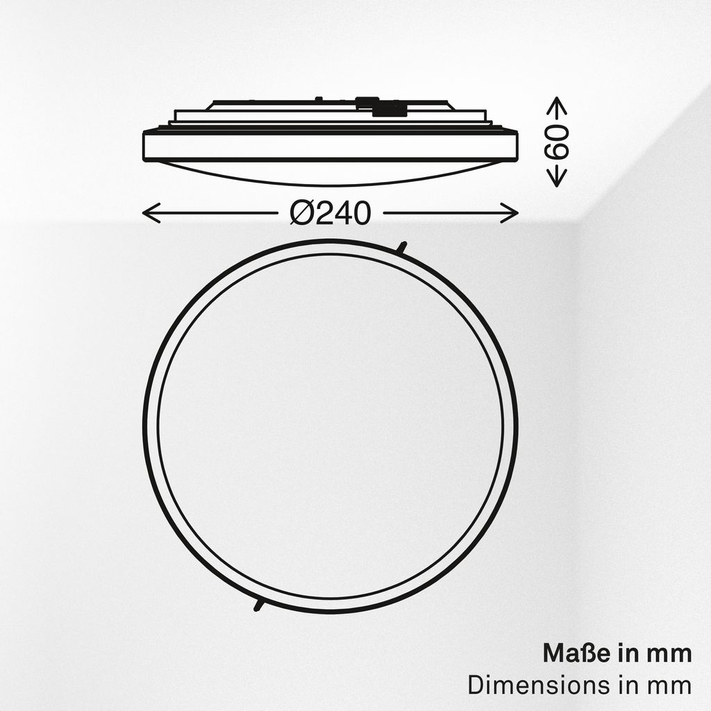 Shine Deckenlampe Ø24 cm - 18W, 2000lm, LED, Lichtfarbe wählbar, IP44, Weiß