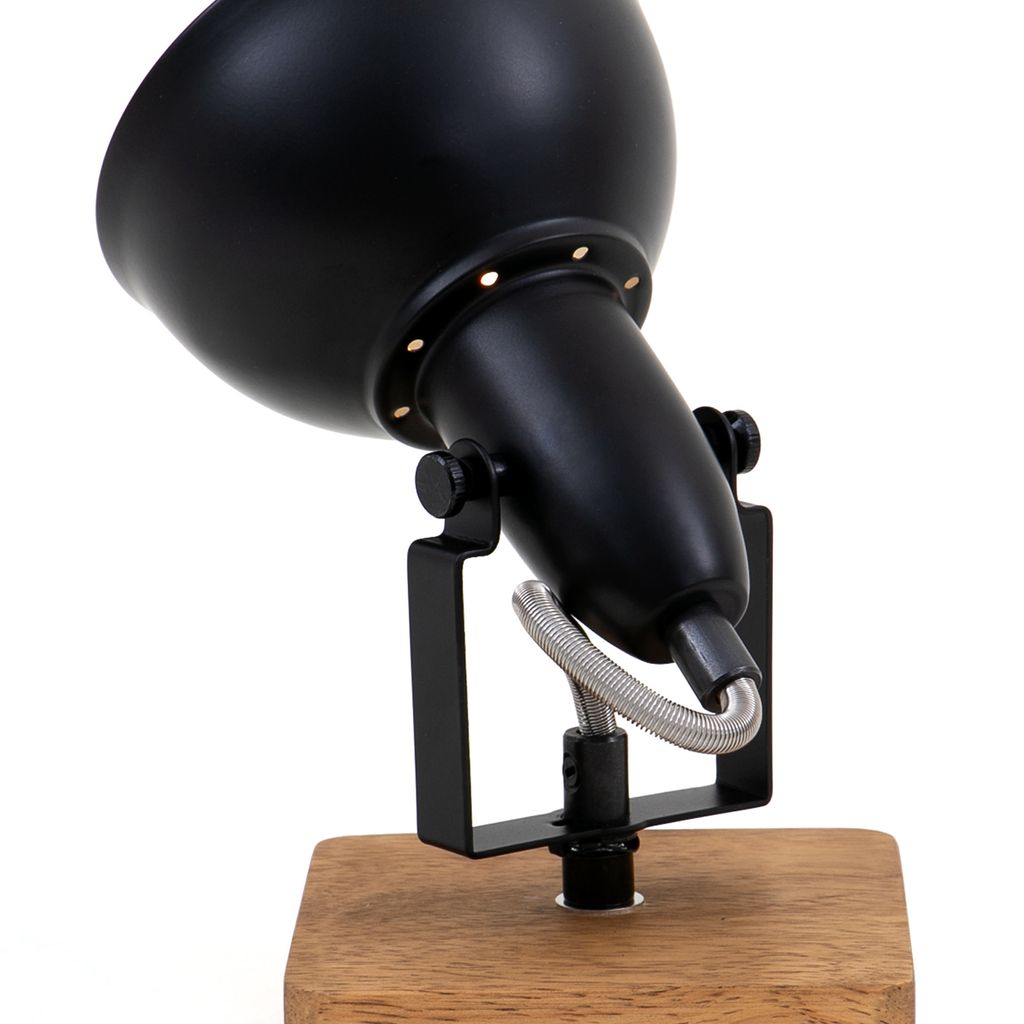 Wandspot retro vintage dreh- &schwenkbar 1xE14 Schwarz-Gold Metall-Holz Briloner 6