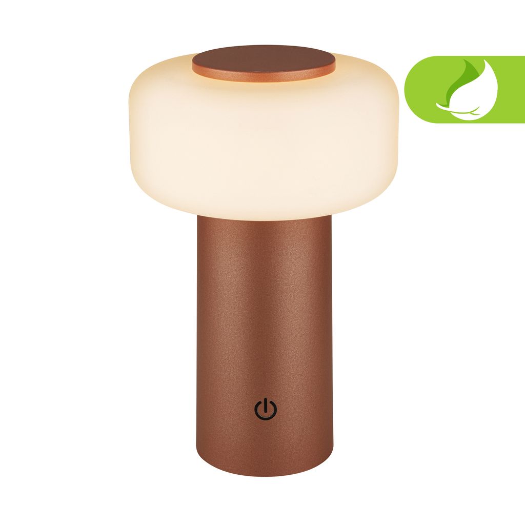 Briloner Juna Tischleuchte - 1,8W, 210lm, Akku, LED, Dimmbar, Touch, Warmweiß, Coffee