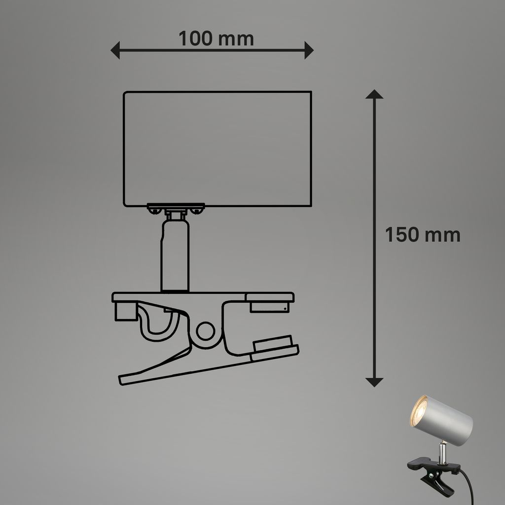 Briloner Klem Schreibtischlampe, Schwenkbar, Klemmbar, Chrom-Matt