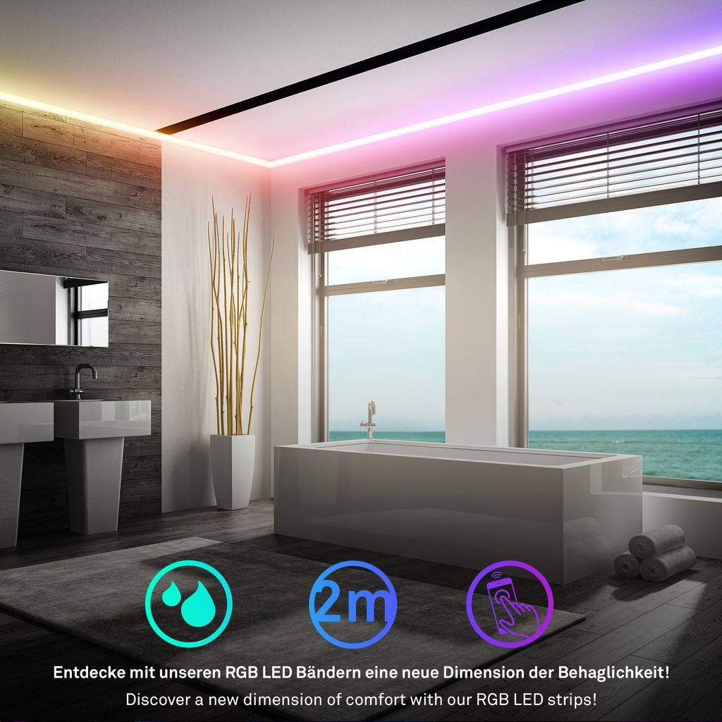 Pimp Your Stripe Starterset LED Strip 2m, IP44 Aussen, WiFi, RGB+W