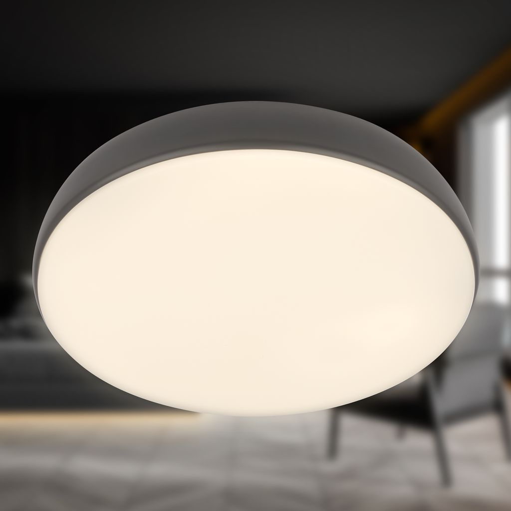 LED Ceiling Light Ø350mm, CCT Dimmable 2200–4000K, Remote, Anthracite