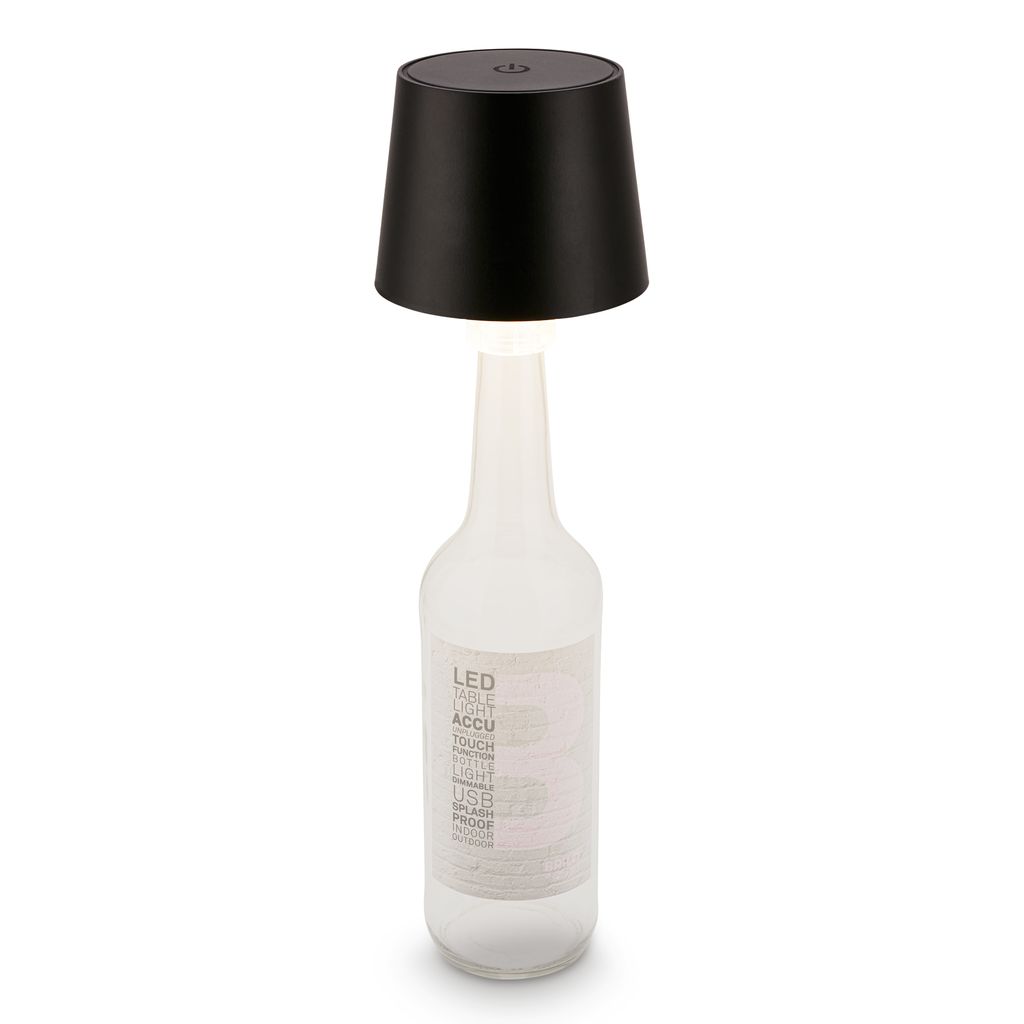 Briloner Bota Flaschenlampe - 1,8W, 120lm, Akku, LED, Dimmbar, Touch, Warmweiß, Schwarz