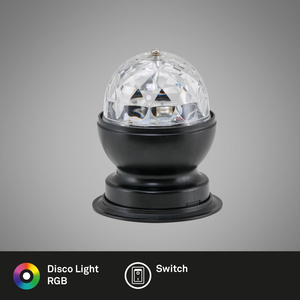 RGB LED Tischleuchte, Ø 8,8 cm, 3 W, Schwarz