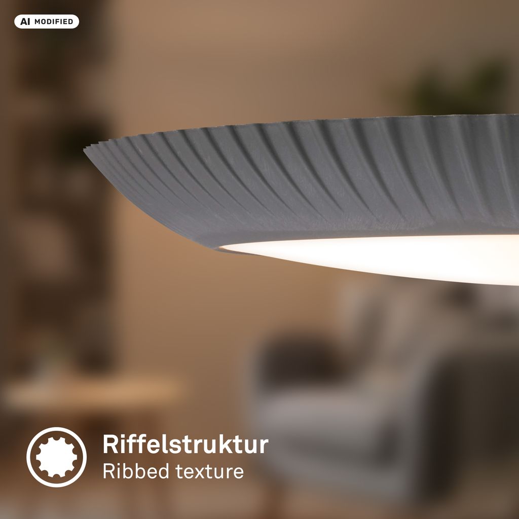 Solea Deckenlampe Ø46 cm - 18W, 2800lm, LED, Dimmbar, Fernbedienung, CCT, Anthrazit