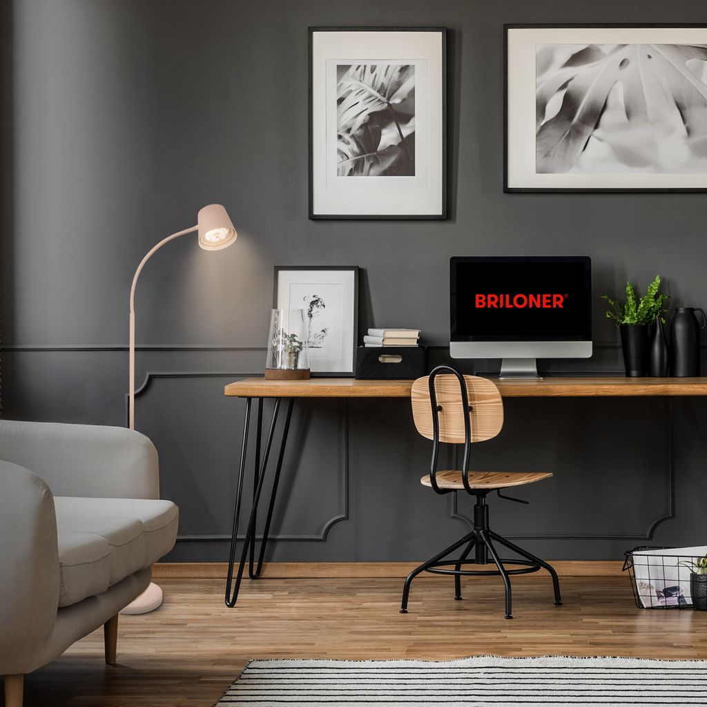 Briloner Cielo LED Stehlampe Kabellos, Dimmbar, Touch, Beige