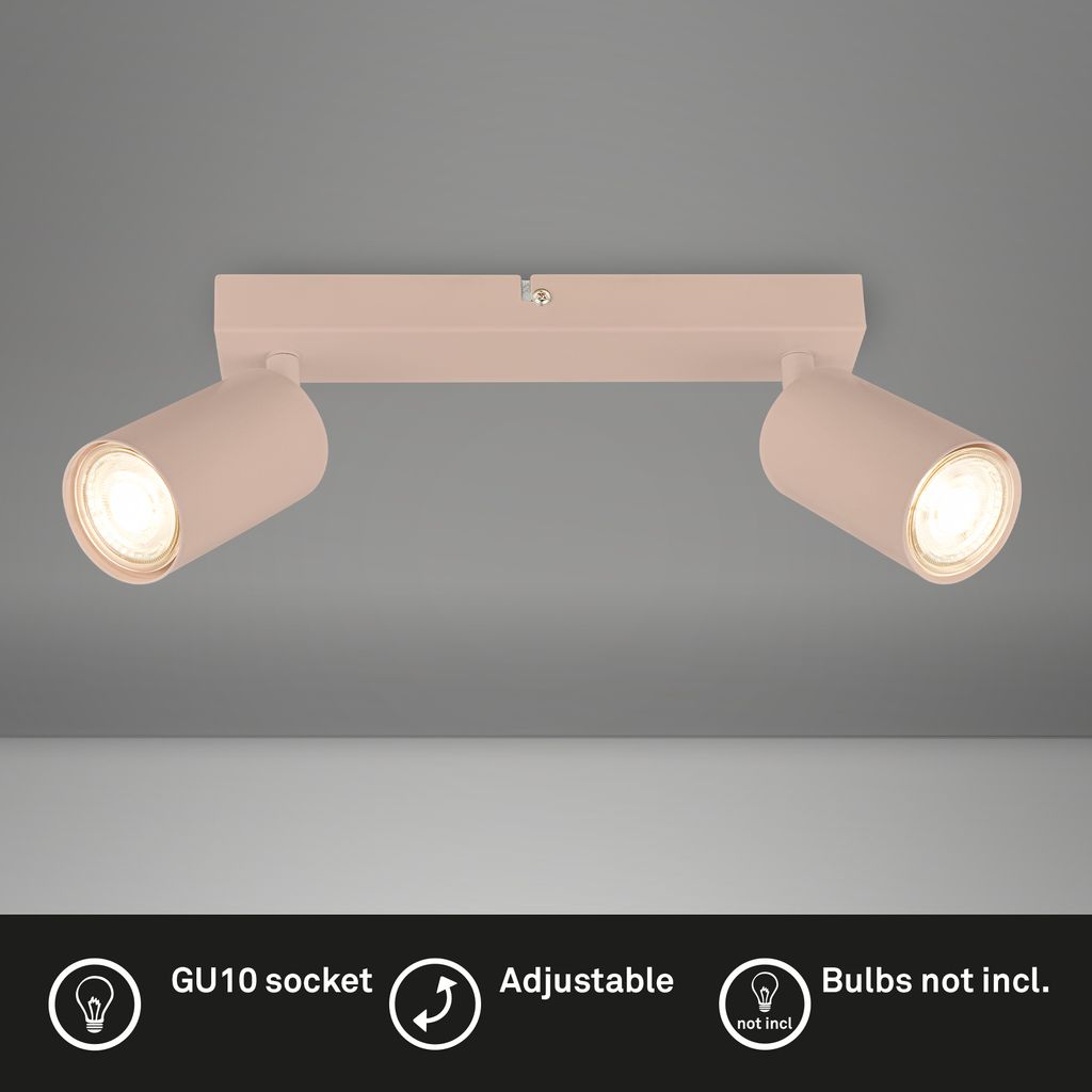 Tib Deckenstrahler, Schwenkbar, On/Off via Wandschalter, 2-flammig, Beige