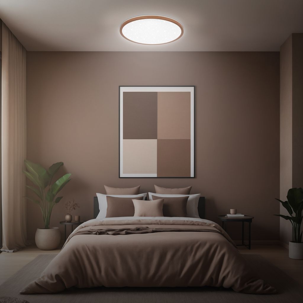 Slim LED Panel Ø37,5 cm - 22W, 3000lm, Sternenhimmel, Neutralweiß, Coffee