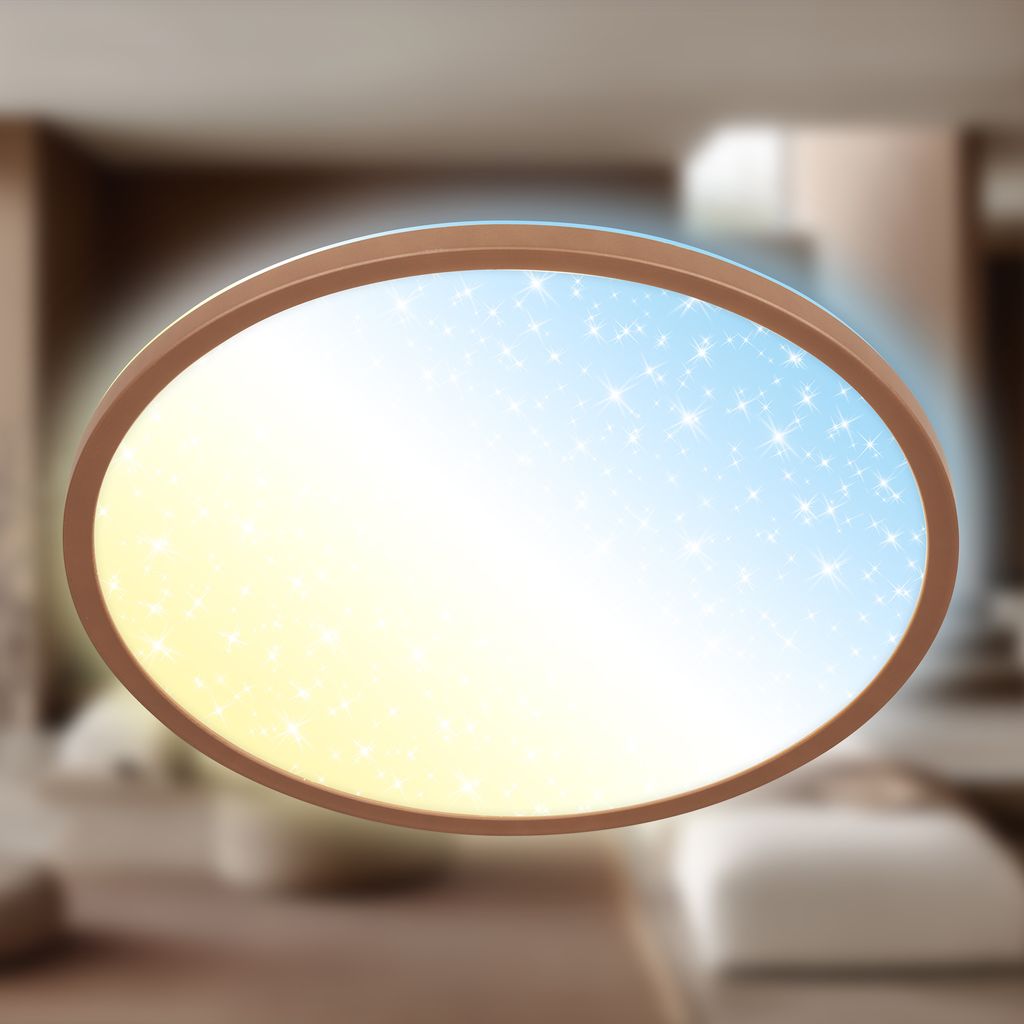 Slim LED Panel Ø37,5 cm - 22W, 3000lm, Fernbedienung, Dimmbar, Coffee
