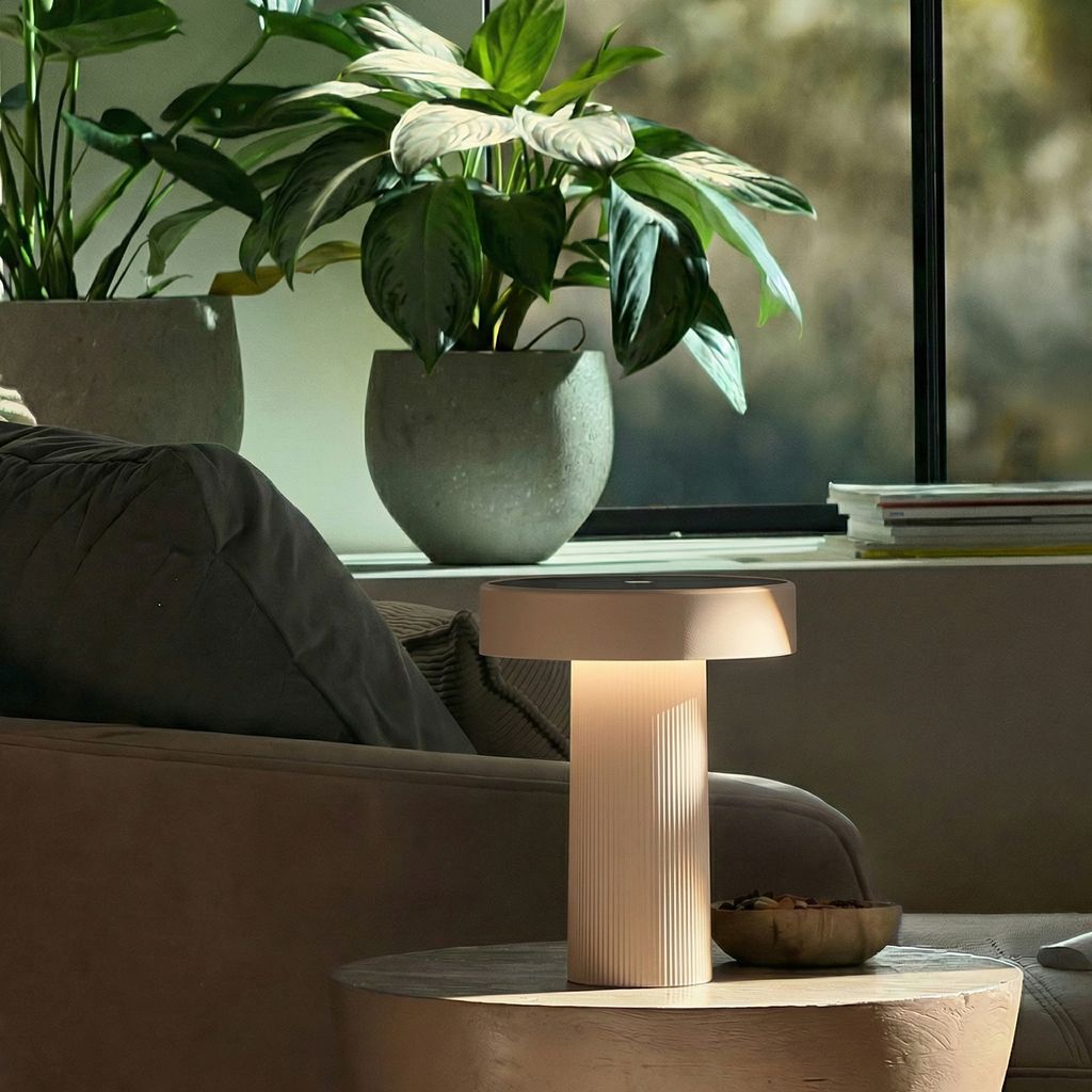 Poga Tischlampe - 1W, 150lm, Kabellos, LED, Dimmbar, Solar, Beige