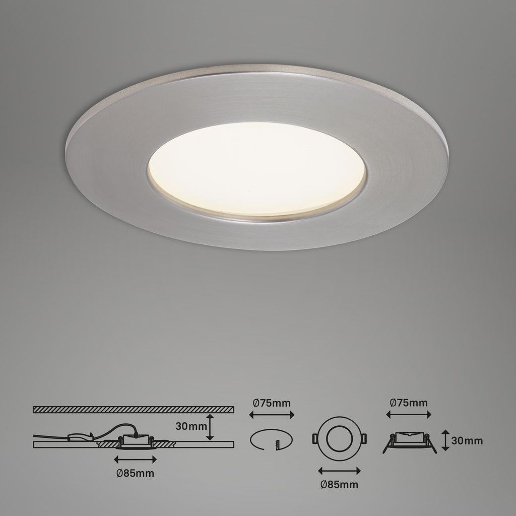 LED Inbouwarmatuur Ø 8,5 cm 3x4,8W 600lm mat-nikkel