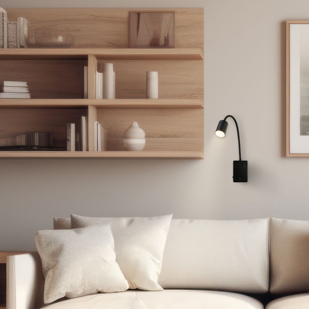 Smooth Reading Lamp - 2W, 150lm, Rechargeable Battery, LED, Dimmable, Black