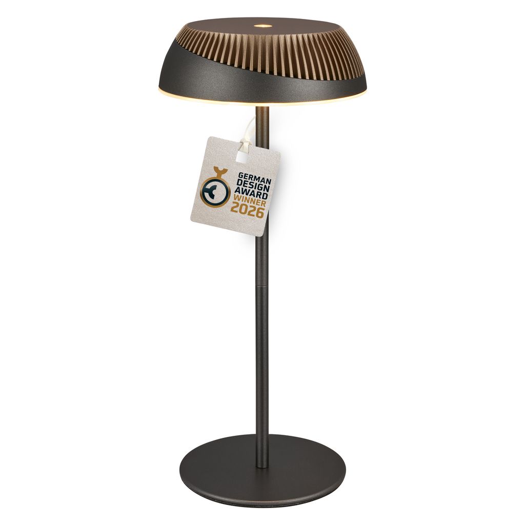 Alusta Tischleuchte - 2W, 200lm, Akku, LED, Touch, Dimmbar, Anthrazit, Bronze metallic