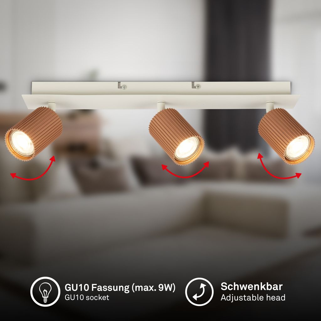 Ida Ceiling Spotlight 45 cm - GU10 Socket, max. 9W, Adjustable, Coffee-Warm grey