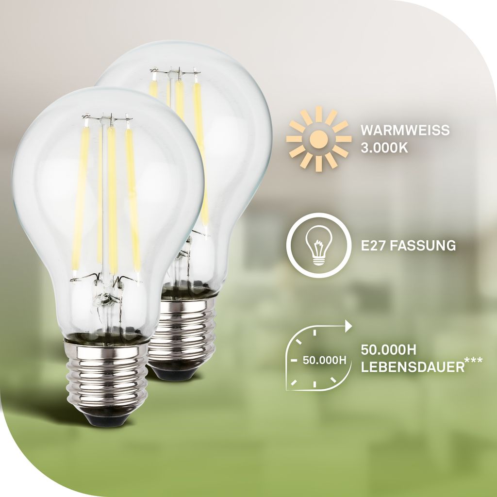 Ino 2er Set Tischlampe mit 2x Leuchtmitteln - Warmweiß, EEK A, Keramikfuß, Kabelschalter, Weiß