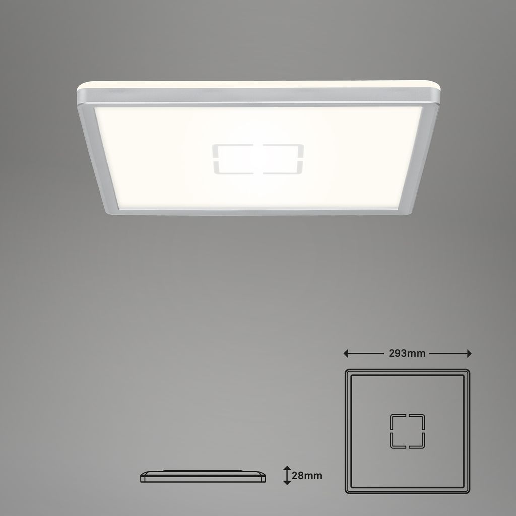 LED Deckenleuchte ultraflach Hintergrundbeleuchtung 18W silber  Briloner 21