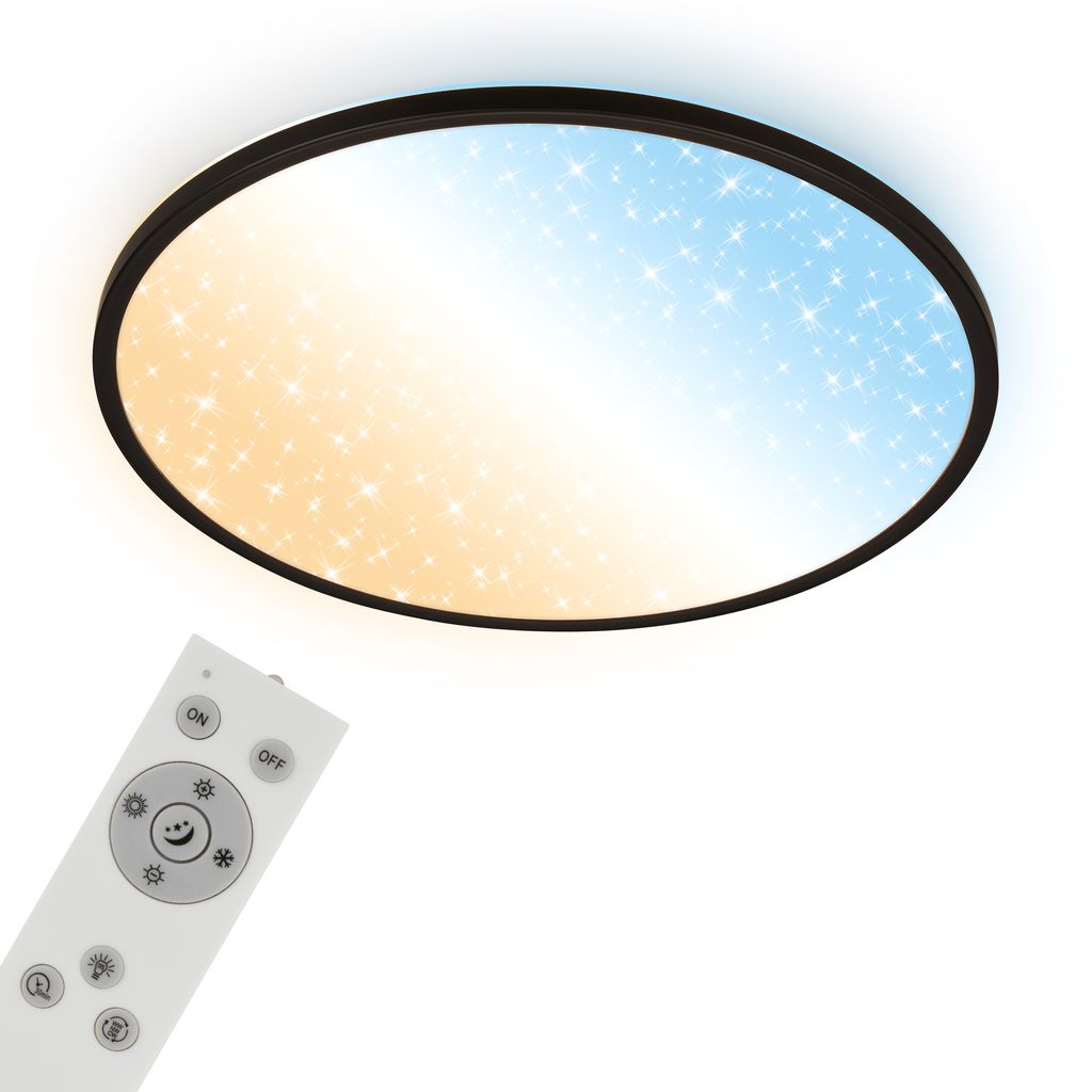 Slim LED Panel Ø58 cm - 45W, 6000lm, Fernbedienung, Dimmbar, CCT, Schwarz