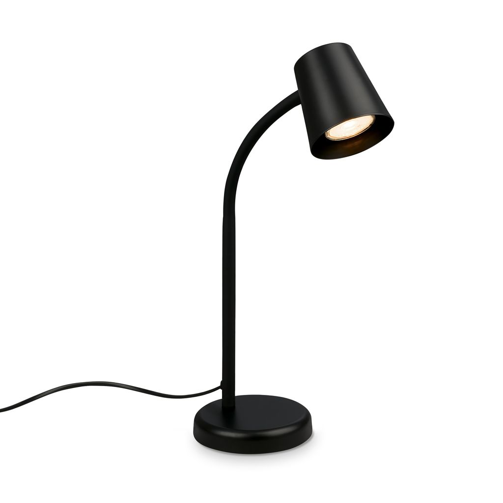Tischleuchte, 38,5 cm, 1x GU10, max. 9W, schwarz