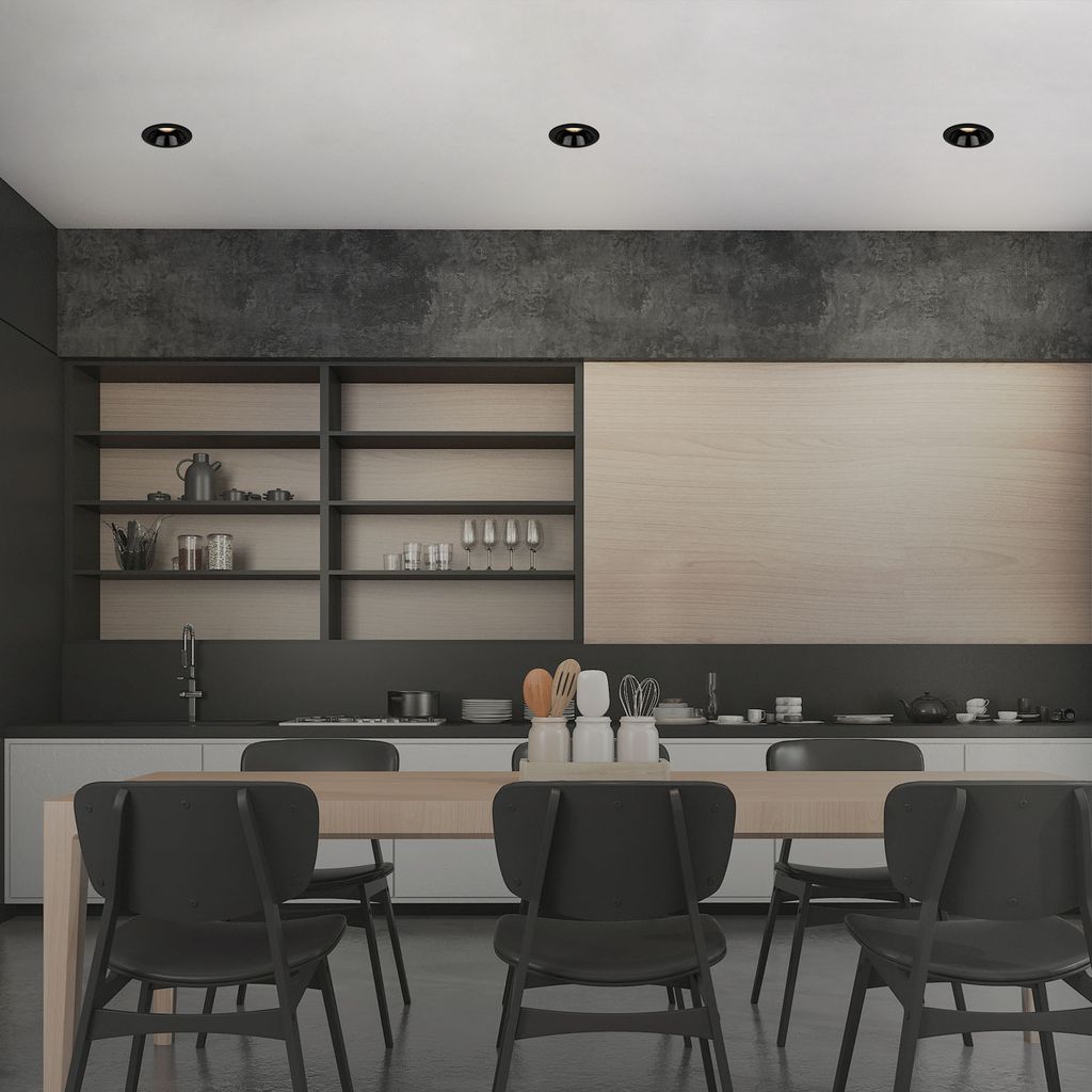 LED Einbauleuchten 3er Set GU10 versenkte Fassung IP23 schwarz Ø9.5cm Briloner 2