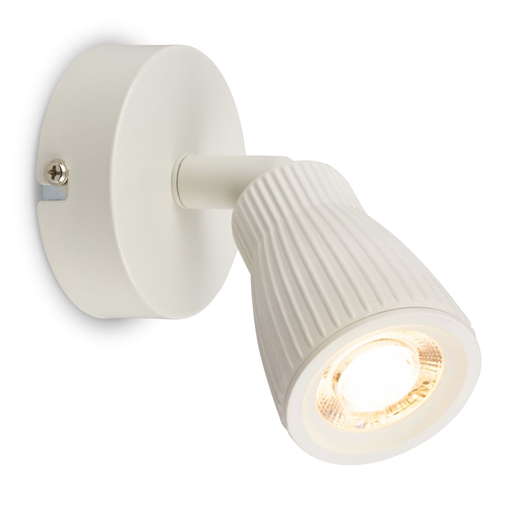 Riff Wandlampe Ø8 cm - 3,5W, 400lm, LED, Schwenkbar, Warmweiß, Altweiß