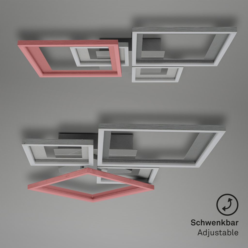 LED Deckenleuchte, 53 cm, LED-Platine, 24 W, 120 lm, alu-chrom