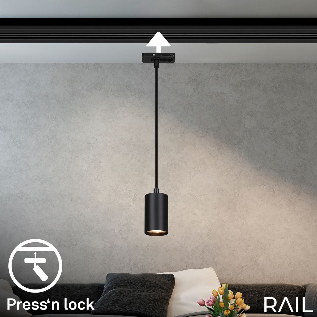 Briloner Rail railsysteem, pendelverlichting, accessoires, zwart