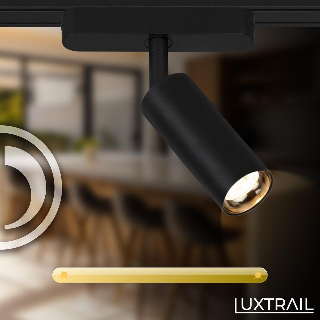 Briloner Luxtrail Schienensystem. Komplettset. 6x LED Spots. 2x LED Pendel. Schwenkbar. Höhenverstellbar. Schwarz. 4 m 1