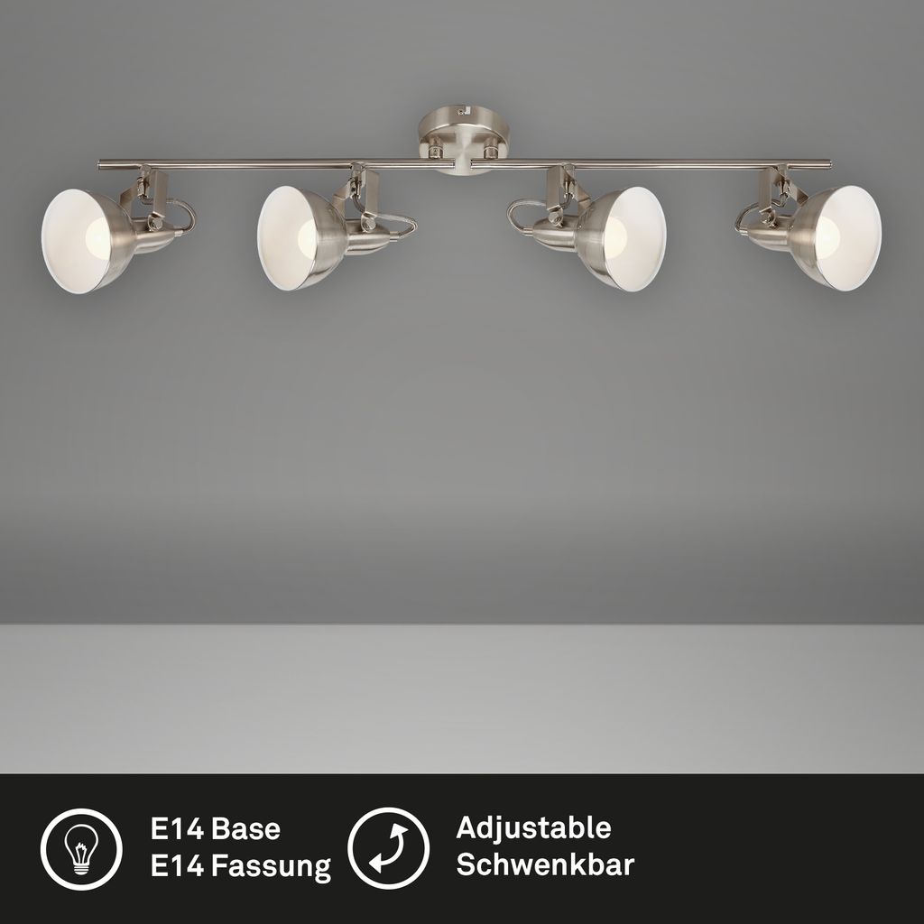 Deckenleuchte Deckenspot Retro weiß 4 xE14 40W schwenk- & drehbar Briloner 2