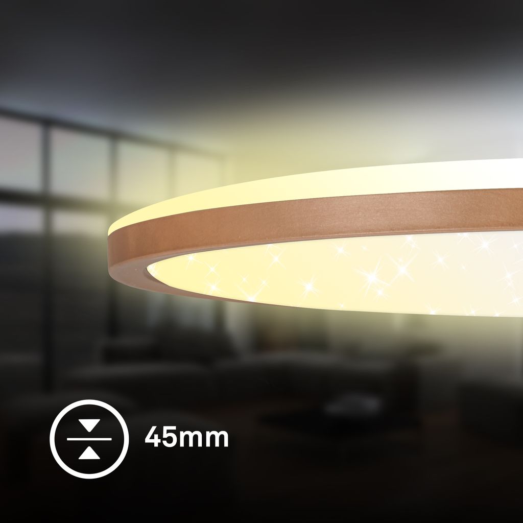 Slim LED Panel Ø37,5 cm - 22W, 3000lm, Fernbedienung, Dimmbar, Coffee
