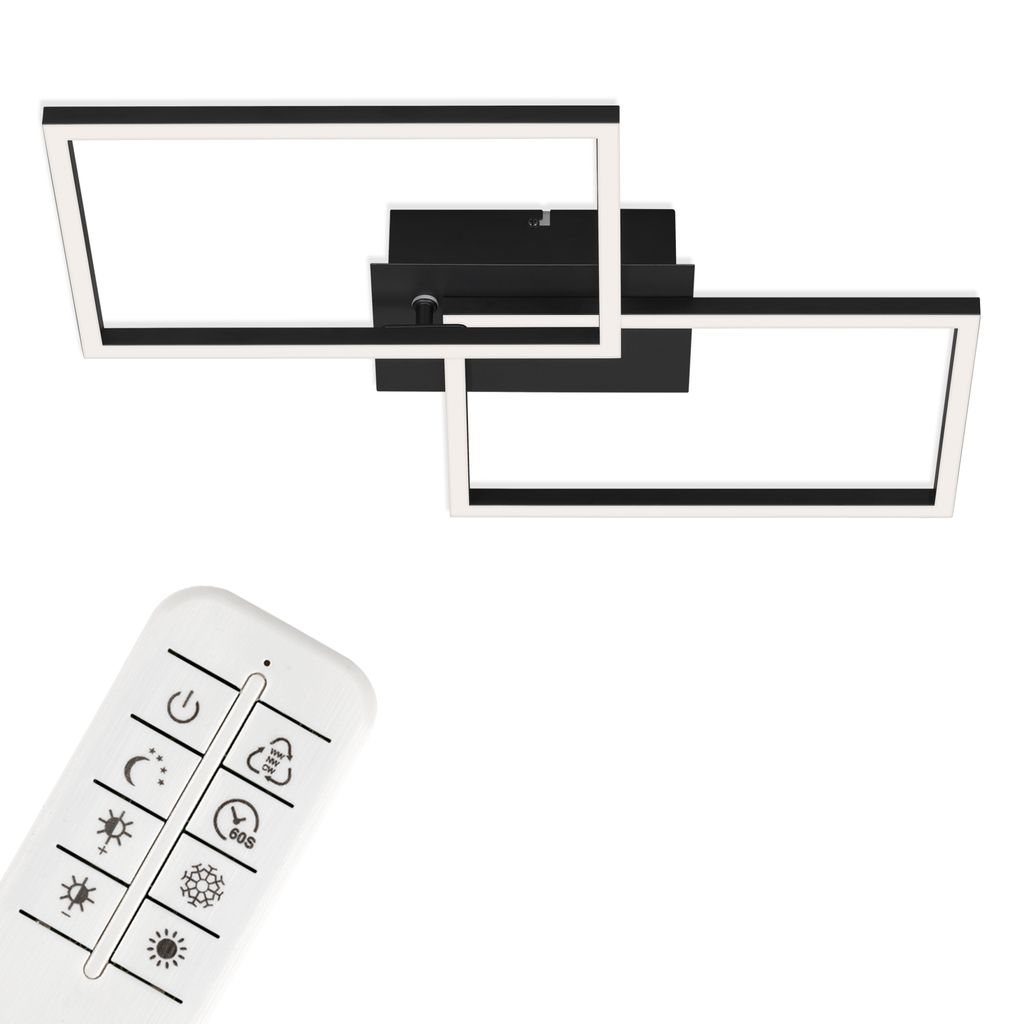 LED Deckenleuchte Wandlampe Dimmbar Fernbedienung CCT 30W schwarz Briloner 0
