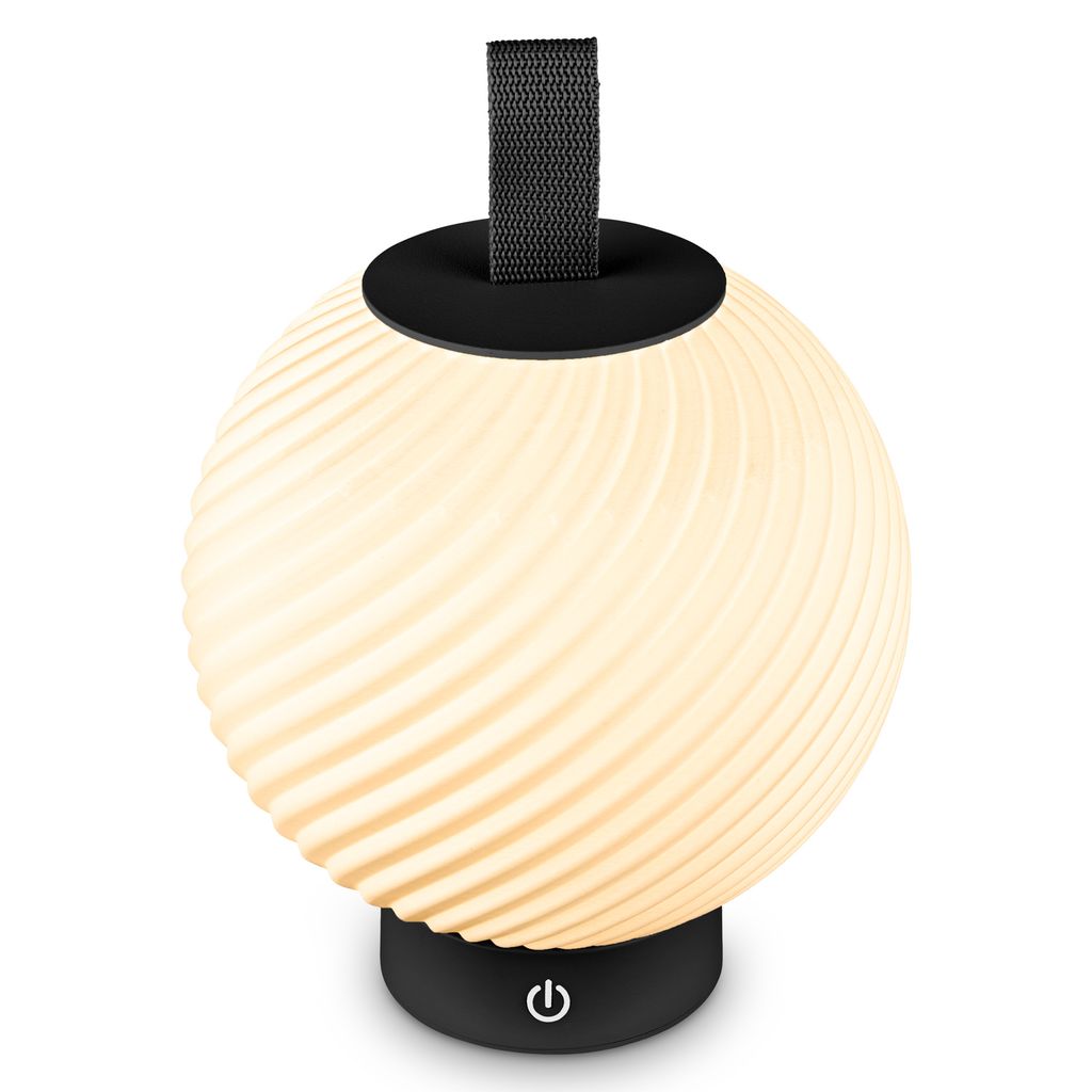 Globe Tischleuchte - 2W, 150lm, Akku, LED, Touch, Dimmbar, 3D-Druck, Schwarz