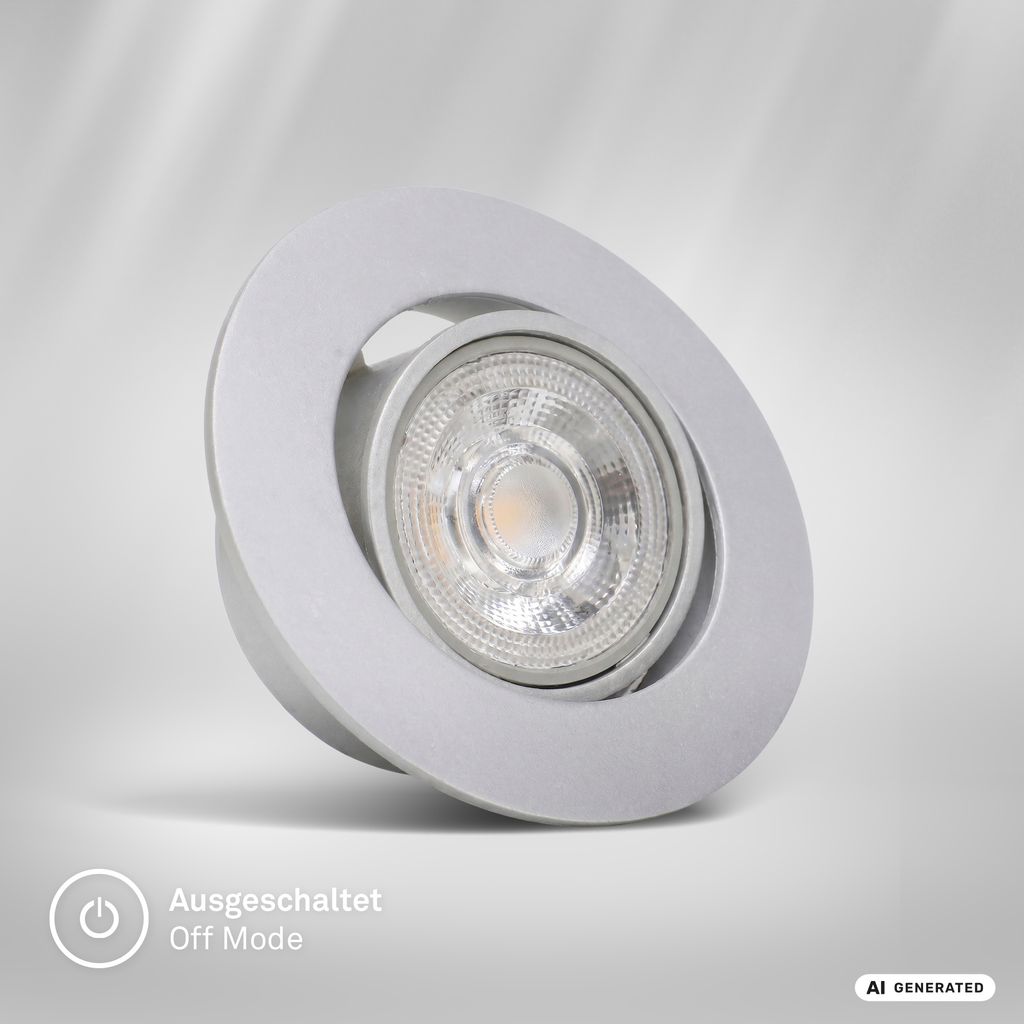 Show LED Einbaustrahler 68mm 3er Set - 230V, 4,9W, 480lm, LED, Dimmbar, Warmweiß, Chrom-matt