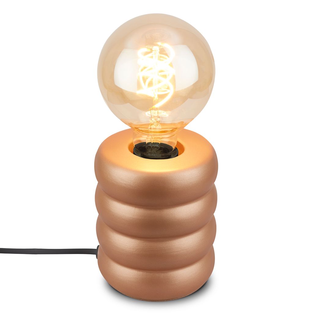 Briloner Foam Tischlampe - mit Schalter, Keramik, E27 Fassung, Coffee