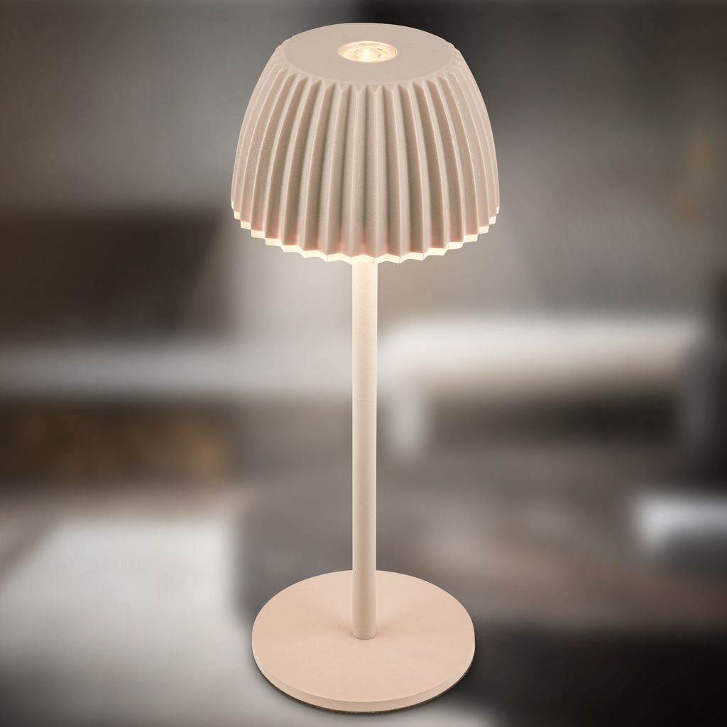Riffle Nano Tischlampe - 1,5W, 130lm, Akku, LED, Dimmbar, Touch, German Design Award Winner 2025, Beige