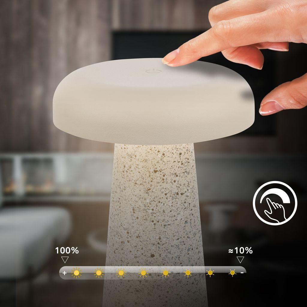 Cloud Tischlampe - 2,6W, 140lm, Kabellos, LED, Dimmbar, Travertin