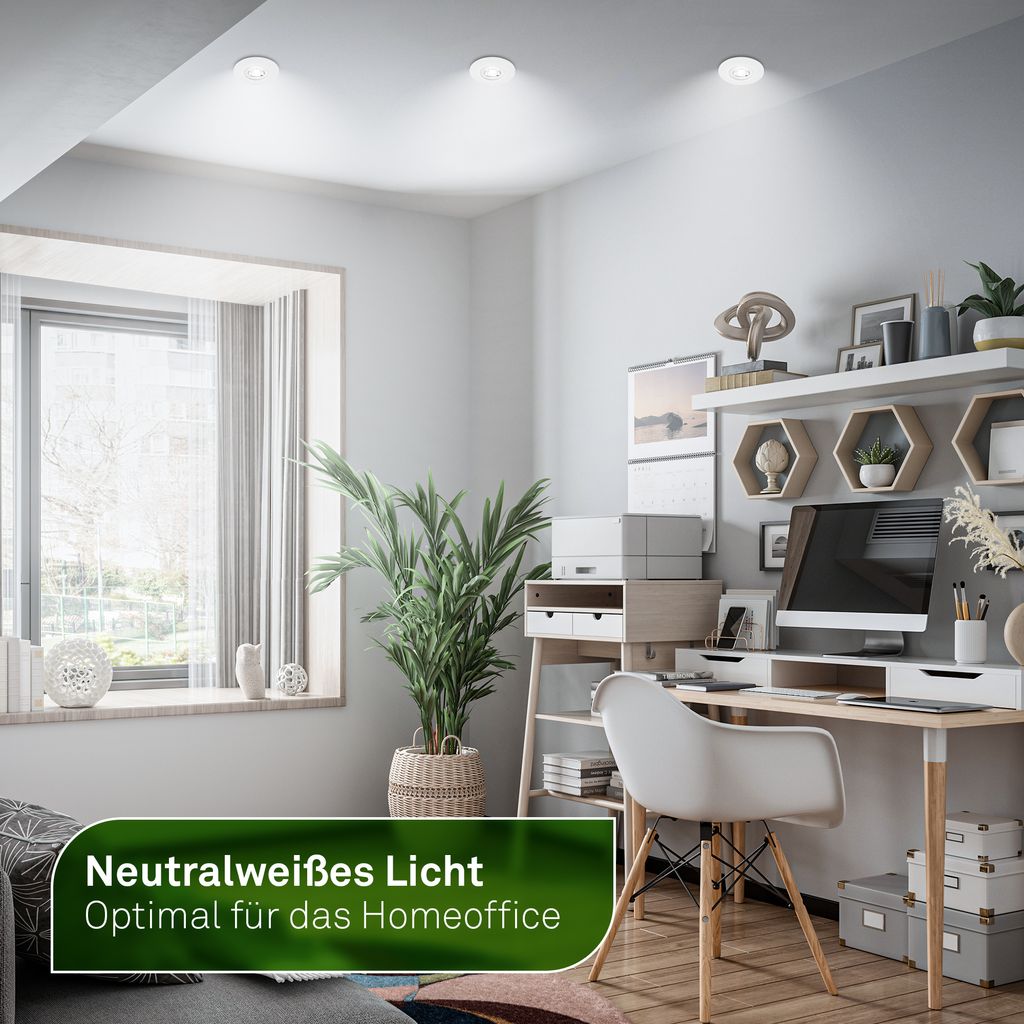 Briloner Kulana A 3er Set LED Einbaustrahler, mit EEK A Lichtquelle*, Schwenkbar, Weiß