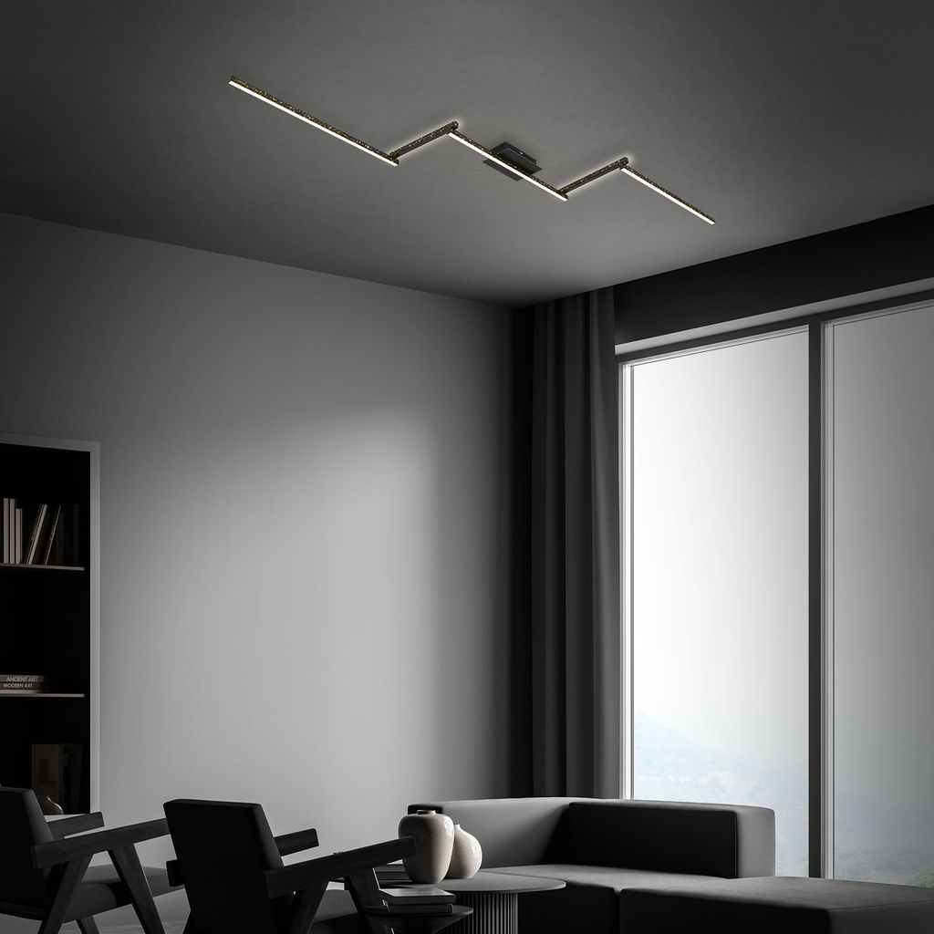 LED Wand- und Deckenleuchte, 227 cm, LED-Platine, 24 W, 700 lm, schwarz