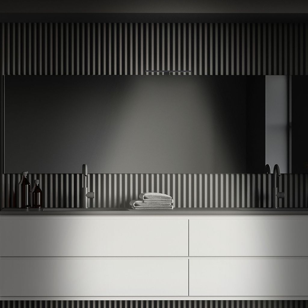 LED Spiegelleuchte Spiegellampe IP44 5 W schwarz Metall-Kunststoff Briloner 2