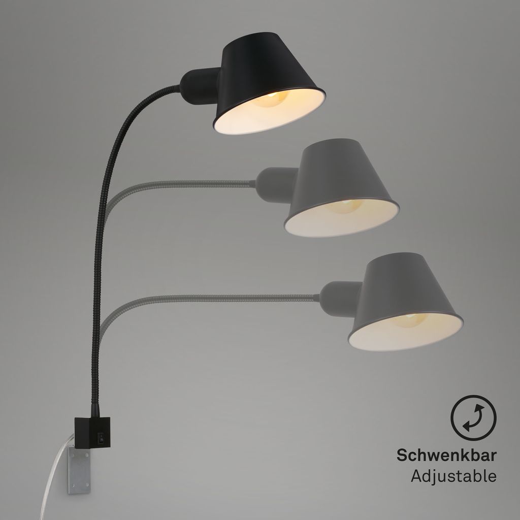 Lampe à pince / veilleuse Ø 14 cm 1x exkl. E27 10 W noir