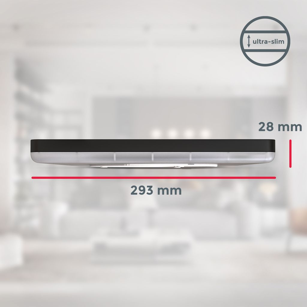 LED Panel 29,3x29,3 cm - 18W, 2400lm, flach, backlight, neutralweiß, schwarz