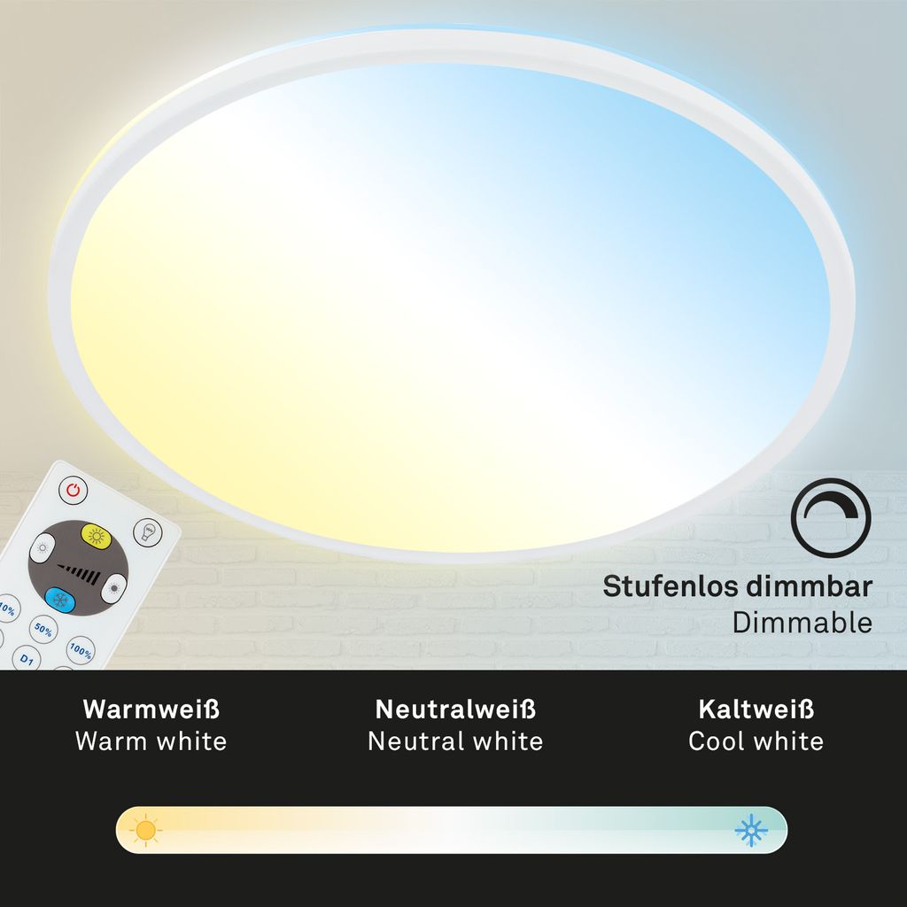 SLIM CCT LED panel, Ø 42 cm, 22 W, white