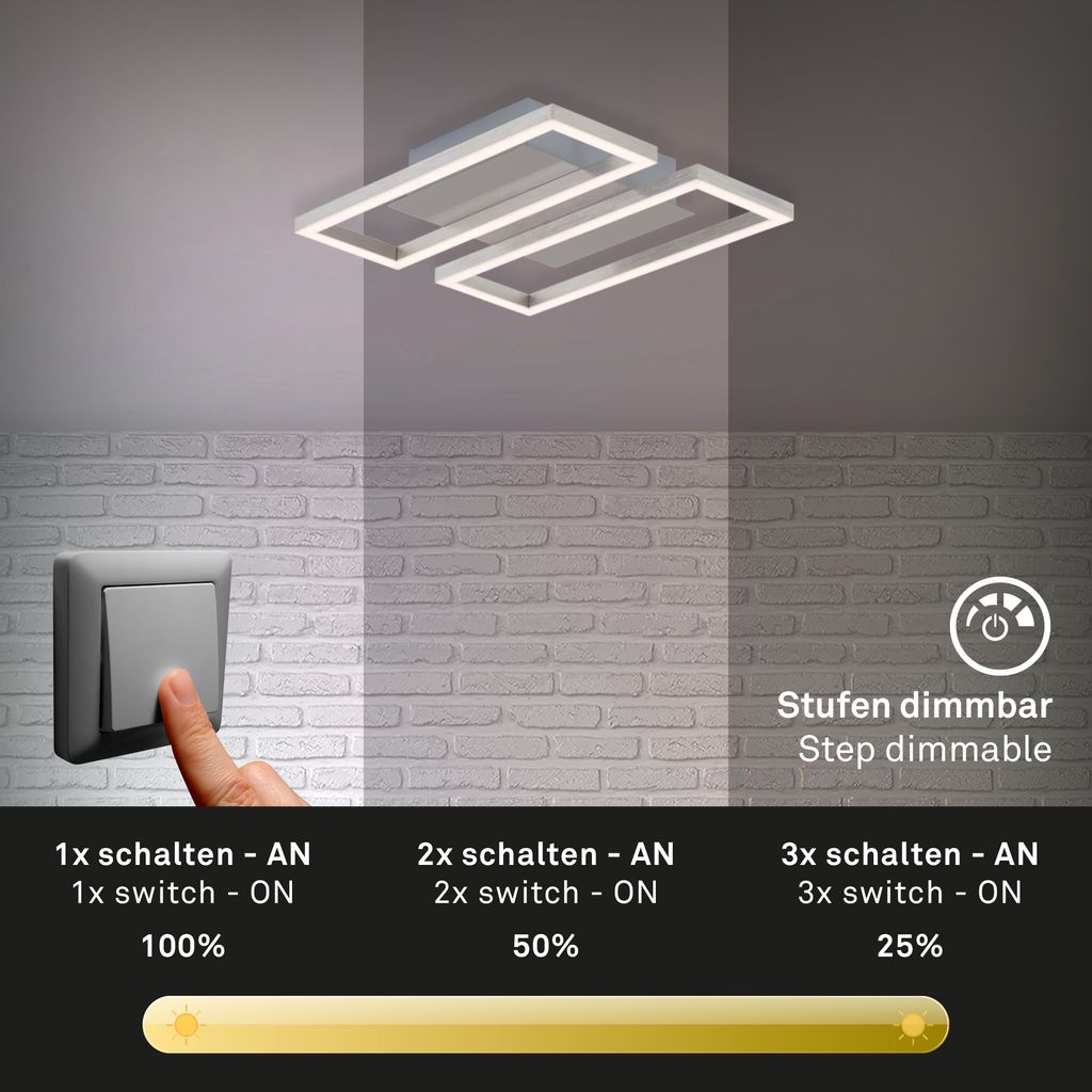 LED Frame 28 cm 2x14,5W 1400lm matt-nickel