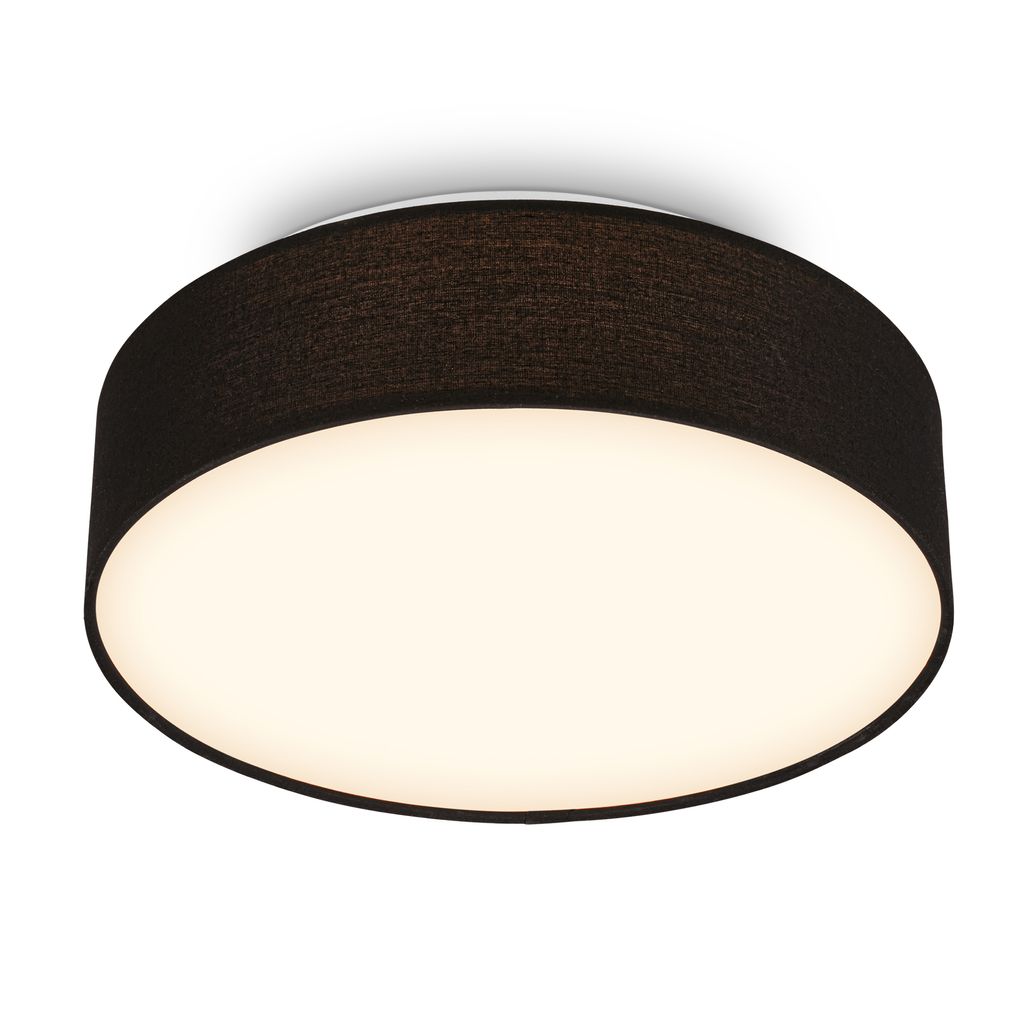 Duck Deckenlampe Ø30 cm - 16W, 1800lm, LED, Warmweiß, Stoffschirm, Schwarz