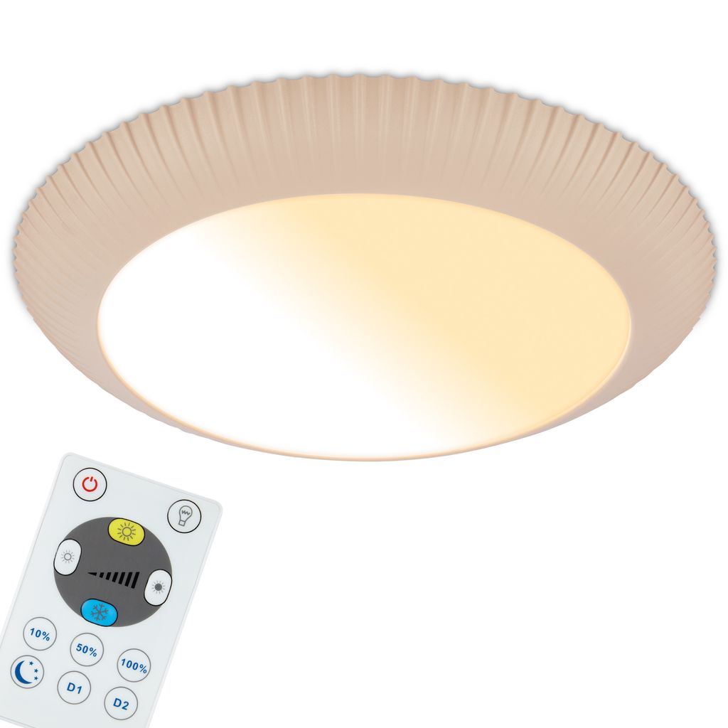 Solea Deckenlampe Ø46 cm - 18W, 2800lm, LED, Dimmbar, Fernbedienung, CCT, Beige
