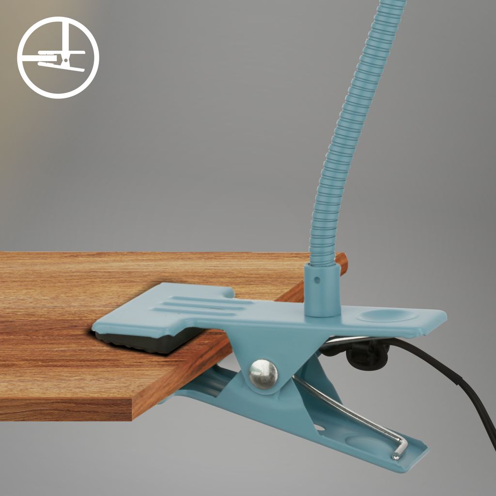 Briloner Fleks Schreibtischlampe, Schwenkbar, Klemmbar, Blau